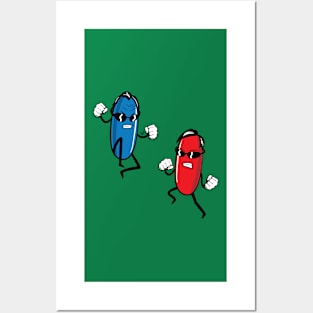 Blue Pill versus Red Pill by Tai's Tees Posters and Art